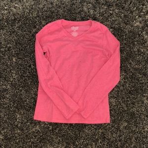 Pink V-Neck Long Sleeve